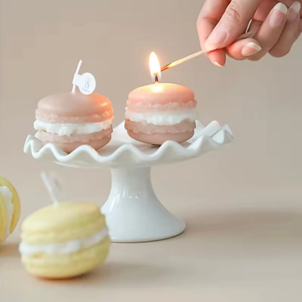 เทียนหอมมาการอง Macaron Scented Candle ของขวัญเล็ก ๆ (ขายส่ง 100 ชิ้น)